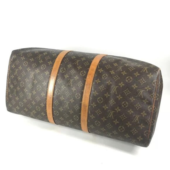 LOUIS VUITTON M41424 Monogram Keepall55 travel bag Duffle Bag Brown - Picture 12 of 14